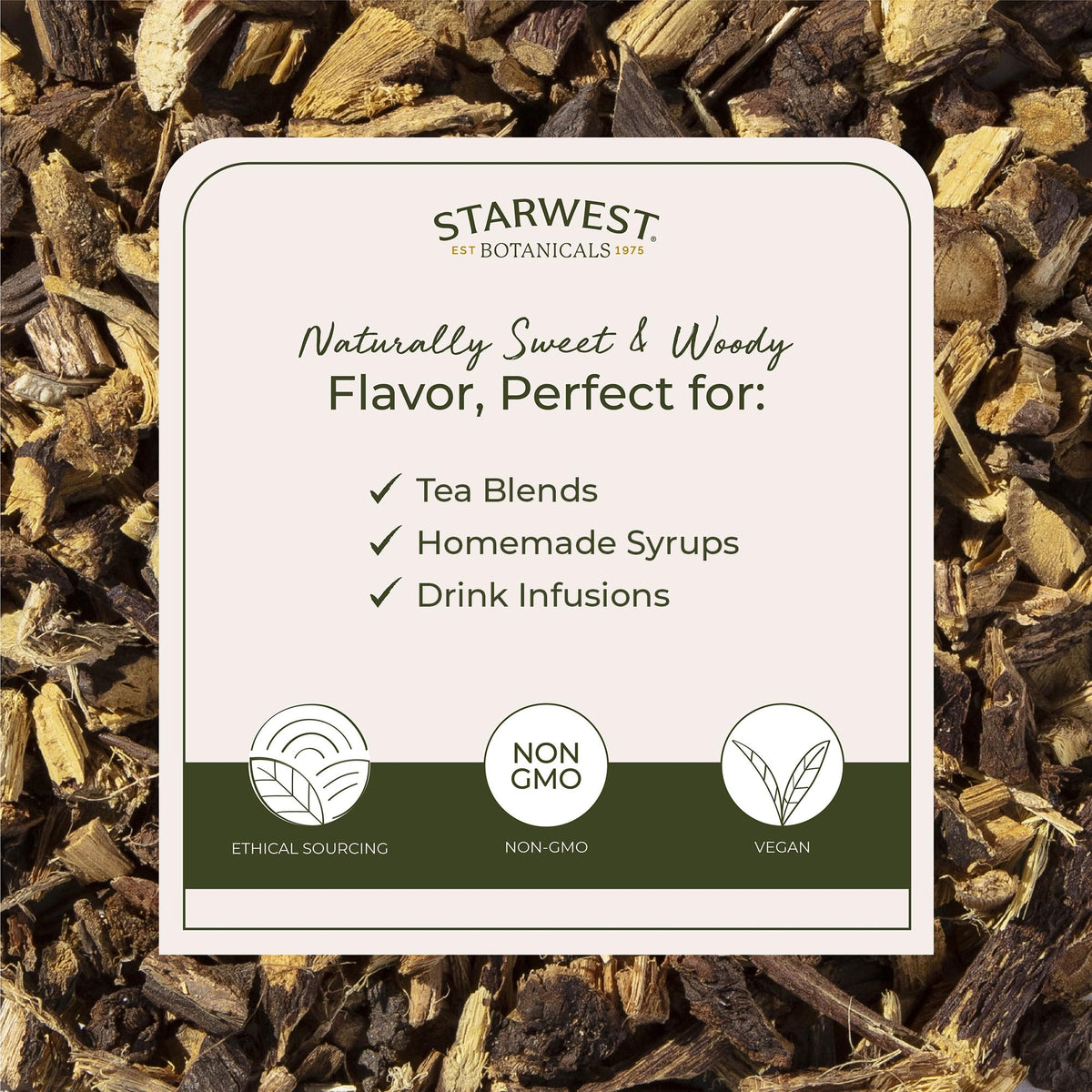 Starwest Botanicals Organic Dried Licorice Root | Kosher, Non-GMO, 1 lb Bulk