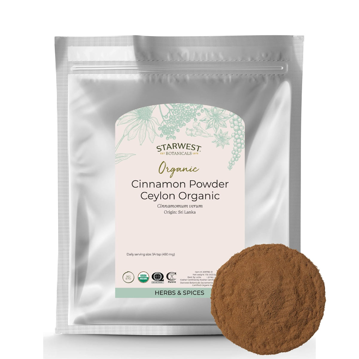 Starwest Botanicals Organic Ceylon Cinnamon Powder – Kosher, Non-GMO, 1 lb
