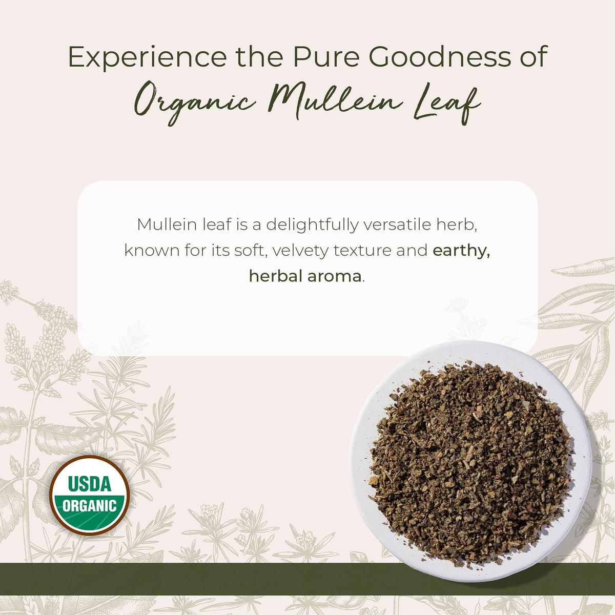 Starwest Botanicals Organic Mullein Leaf - Dried Loose Leaf, Kosher, Non-GMO, 1 lb