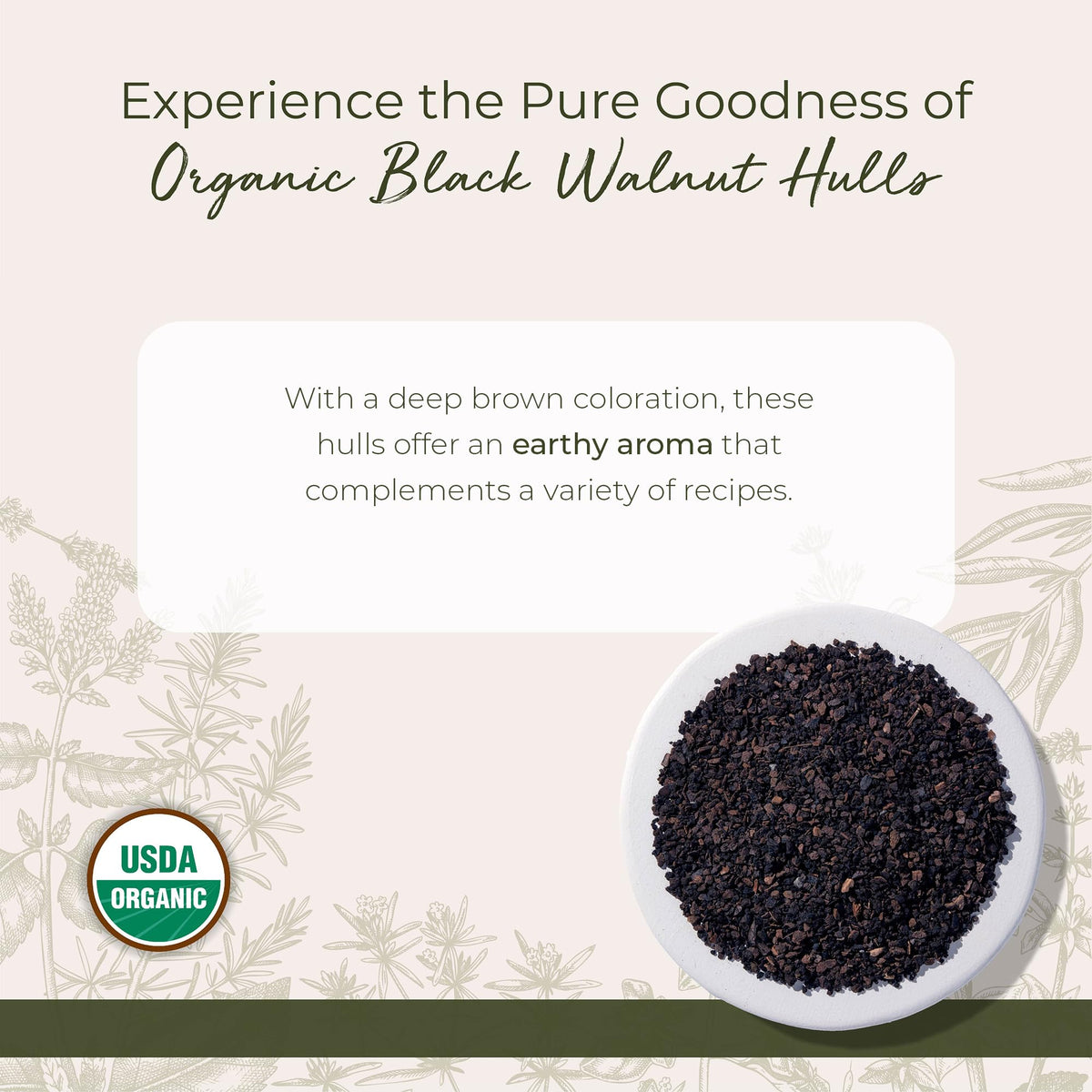 Starwest Botanicals Organic Black Walnut Hull - Cut & Sifted, Kosher & Non-GMO, 1 lb Bulk