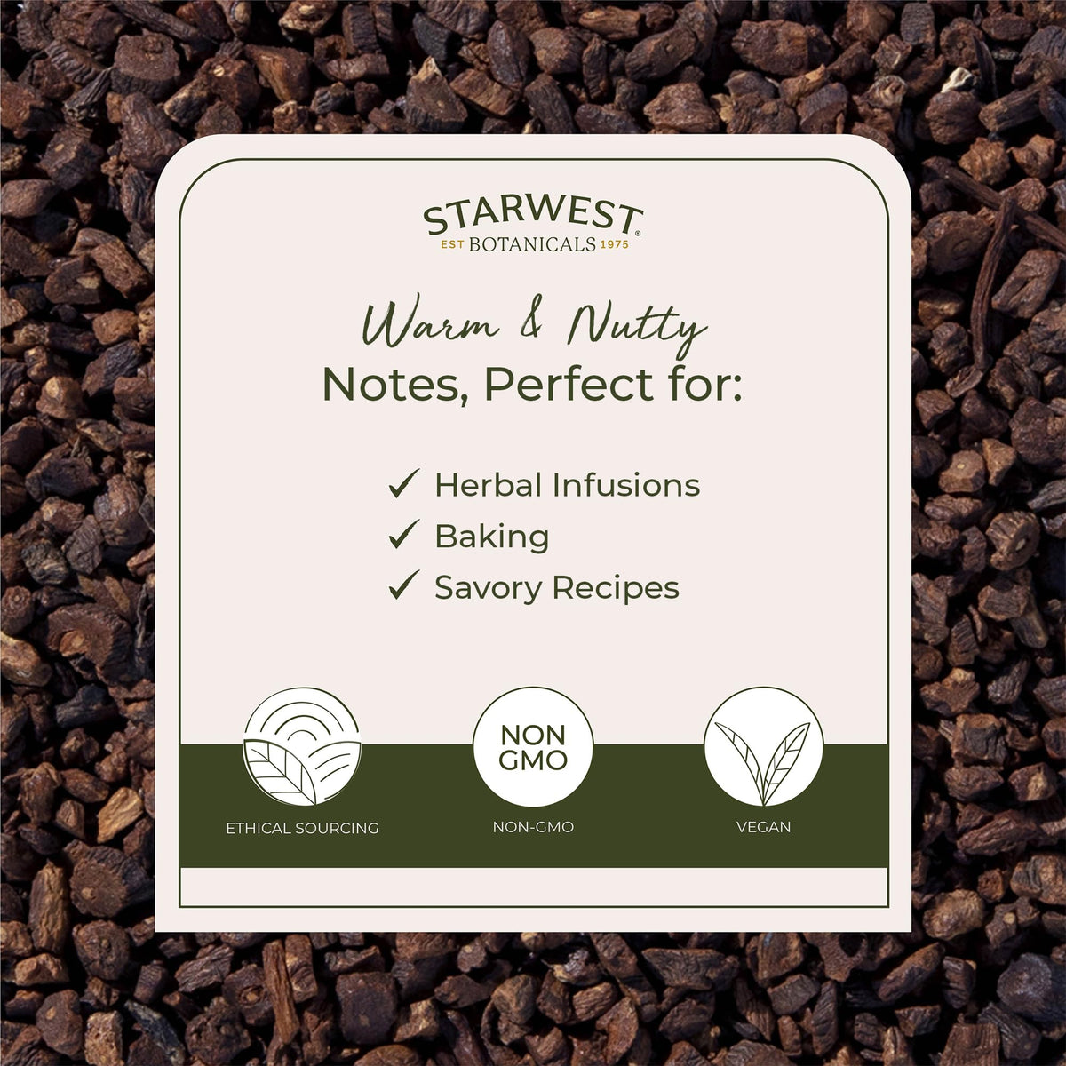 Starwest Botanicals Organic Roasted Dandelion Root Tea - Caffeine-Free, Kosher, 1 lb Bulk