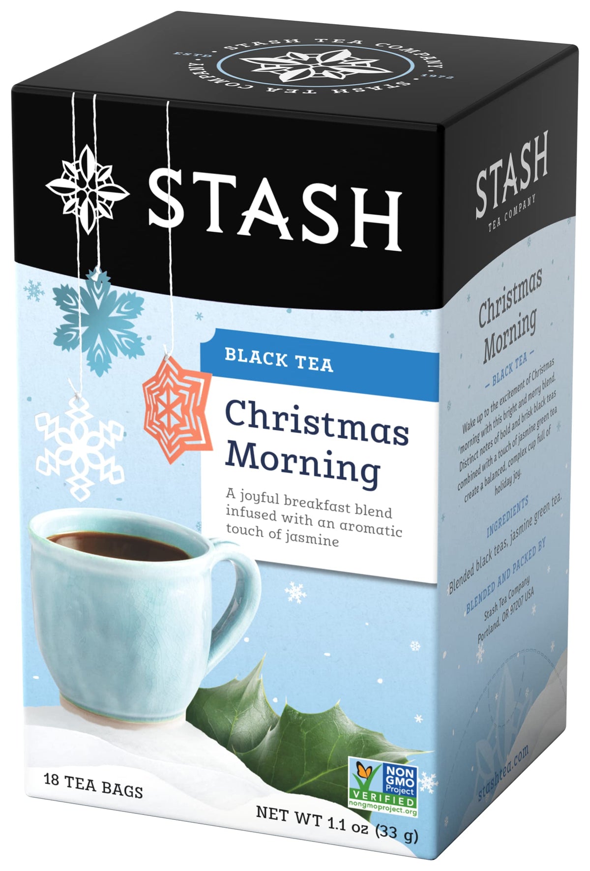 Stash Christmas Morning Black Tea – Non-GMO, 18 Tea Bags (Pack of 6)