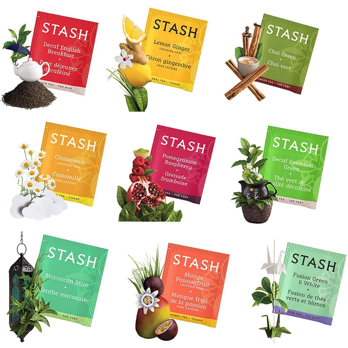 Stash Tea Bags Sampler Assortment – 52 Count, 30 Flavors Gift Set