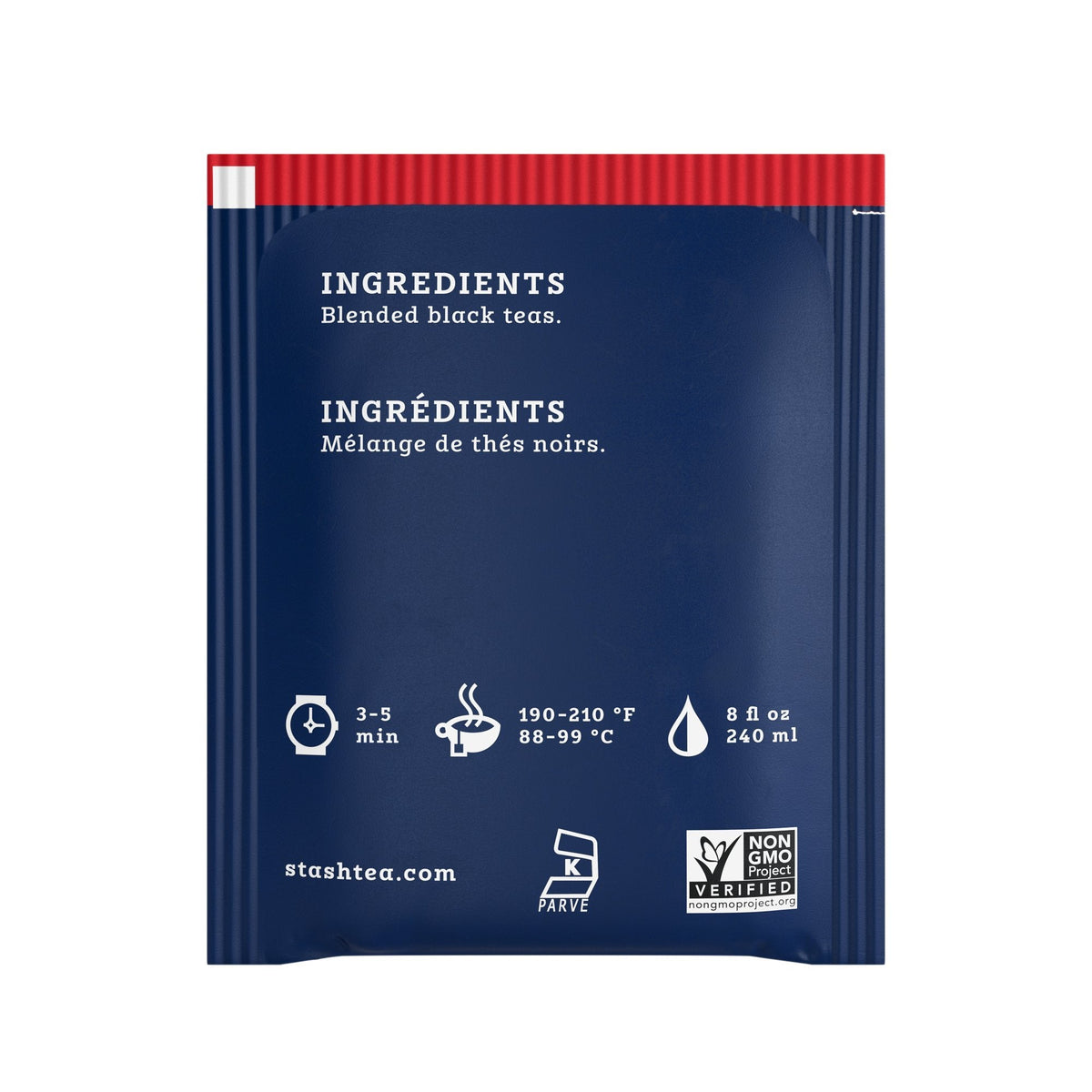 Stash Tea English Breakfast Black Tea – Caffeinated, Non-GMO Project Verified, No Artificial Ingredients, 120 Bags Total (Pack of 6)
