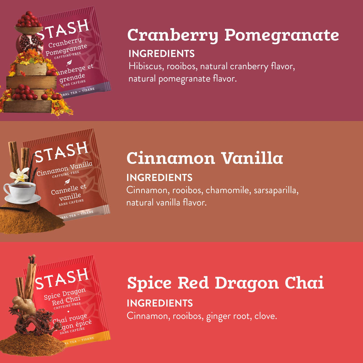 Stash Tea Fall for Autumn 6-Flavor Sampler – 120 Tea Bags