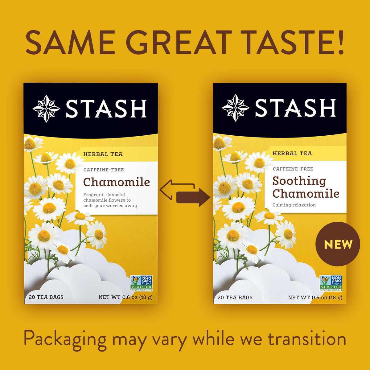 Stash Tea Soothing Herbal Tea Variety Pack – 6 Boxes, 108–120 Bags Total