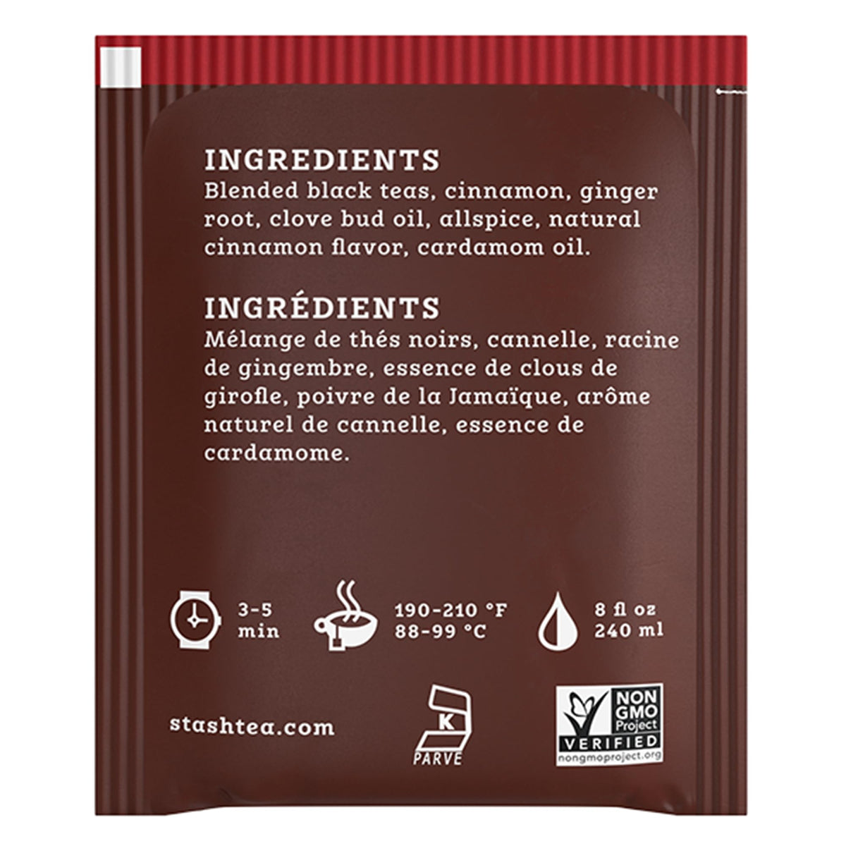 Stash Tea Double Spice Chai Black Tea — 108 Bags in 6 Boxes