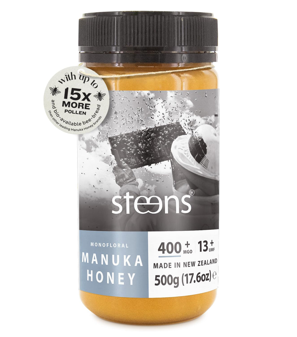 Steens Manuka Honey MGO 400+ • UMF 13+ Pure & Raw NZ Honey – 17.6 oz
