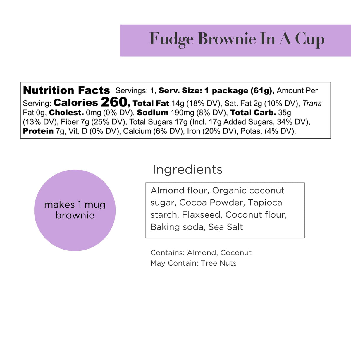 Stellar Eats Grain-Free Fudge Brownie in a Cup | 7g Protein, Gluten-Free & Dairy-Free | 8 Pack