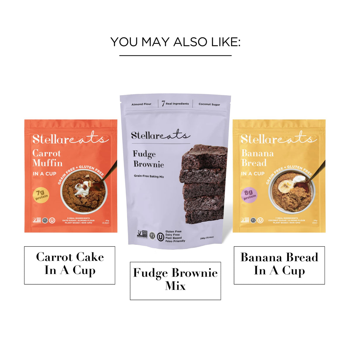 Stellar Eats Grain-Free Fudge Brownie in a Cup | 7g Protein, Gluten-Free & Dairy-Free | 8 Pack