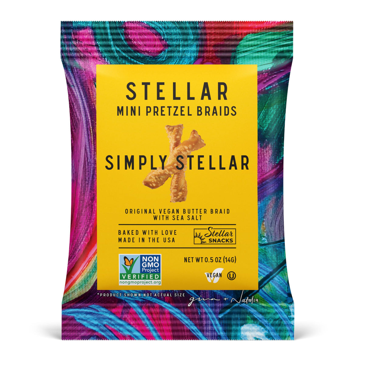 Stellar Snacks Mini Pretzel Braids Maui Monk – 0.5 oz Pack of 75 | Vegan, Kosher, Non-GMO