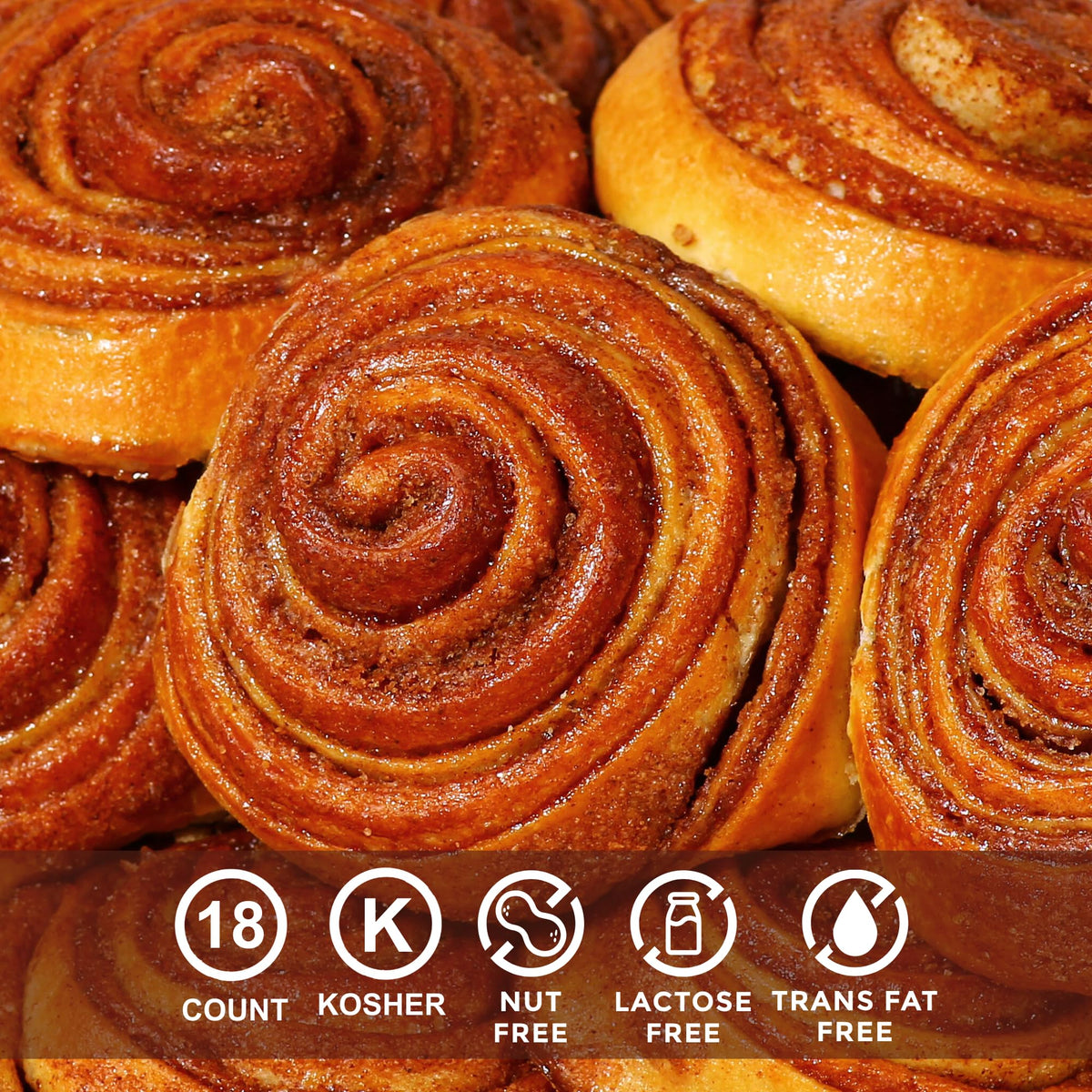 Stern's Bakery Cinnamon Buns Breakfast Pastry – 18 Individually Wrapped Cinnamon Rolls