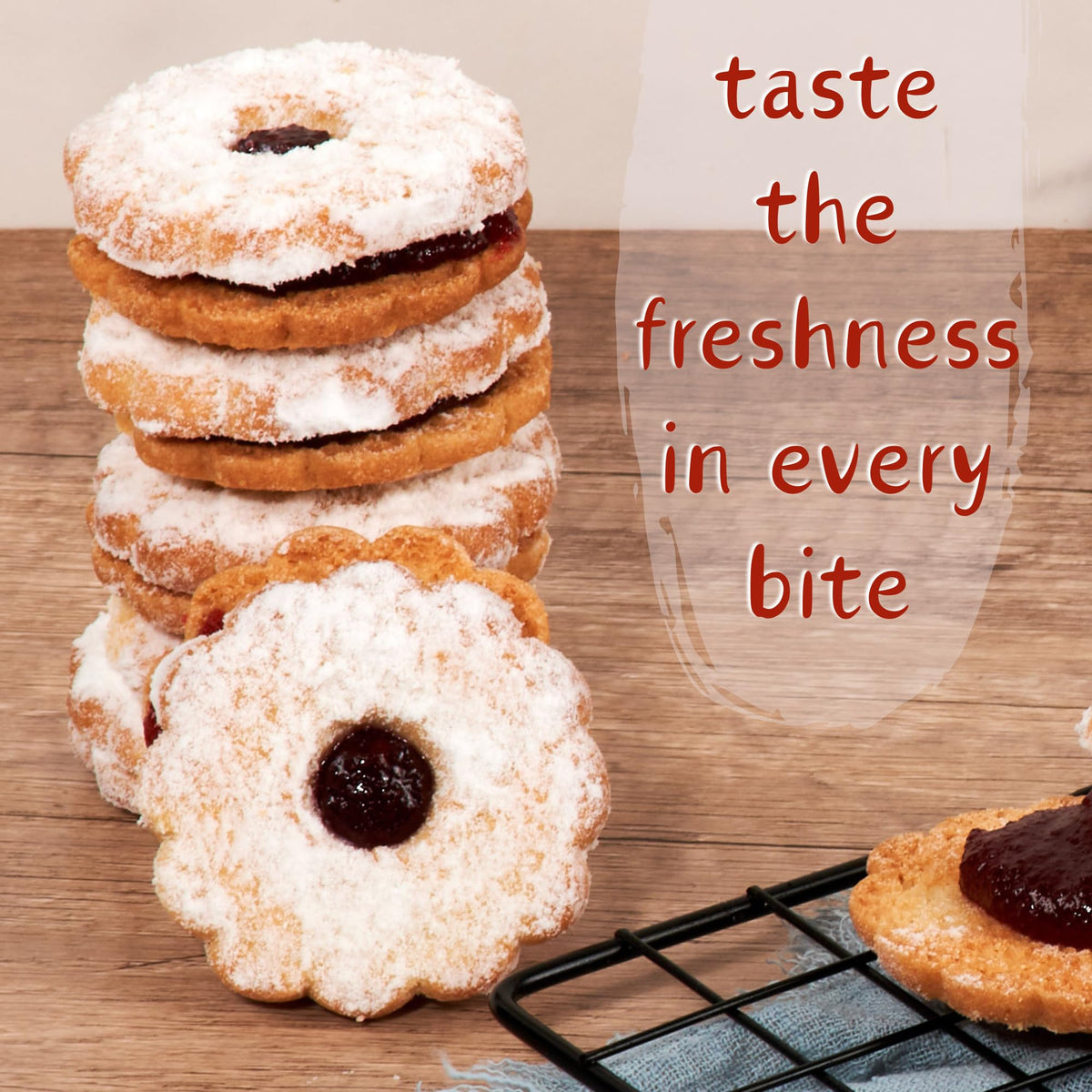 Linzer Cookies [18 Count] – Raspberry Jam Shortbread, Nut-Free & Kosher | Stern’s Bakery