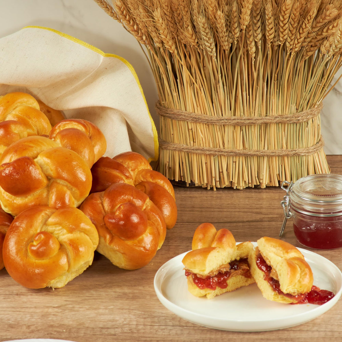 Stern's Bakery Kosher Braided Challah Rolls – 2x13oz Packs, 6 Rolls per Pack, Dairy-Free & Nut-Free