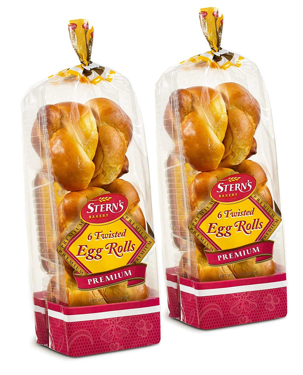 Stern's Bakery Kosher Braided Challah Rolls – 2x13oz Packs, 6 Rolls per Pack, Dairy-Free & Nut-Free