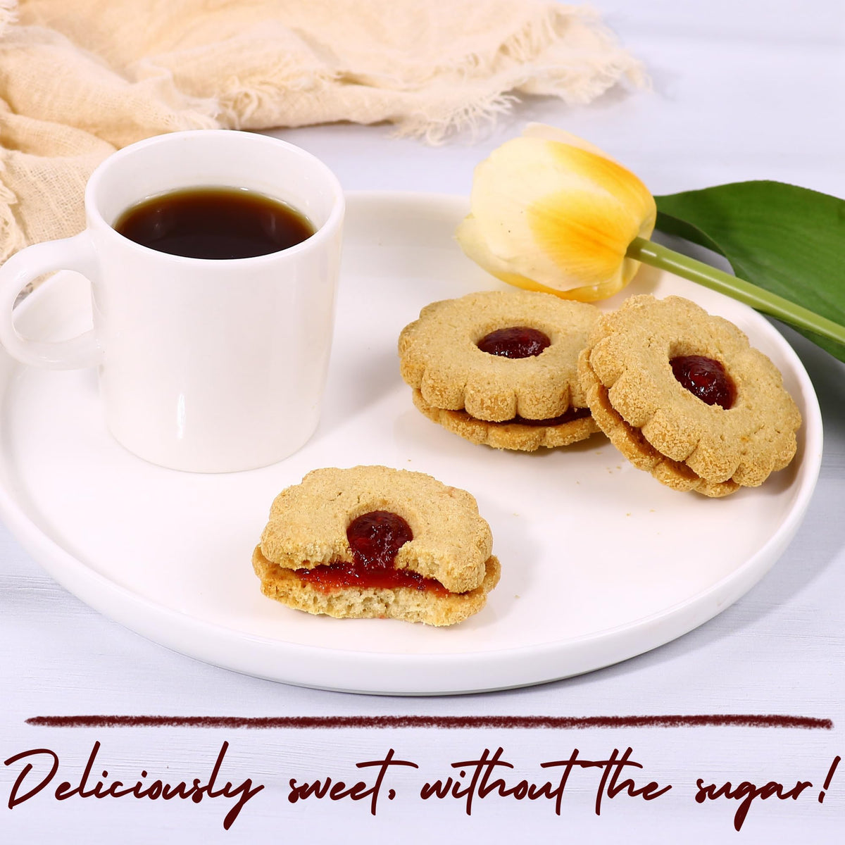 Sugar-Free Strawberry Linzer Cookies – 10 Count | Low Carb, Kosher, Dairy Free, Nut Free | Stern’s Bakery