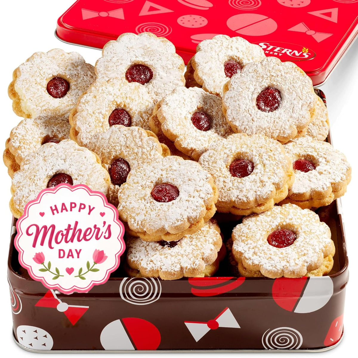 Linzer Cookies [18 Count] – Raspberry Jam Shortbread, Nut-Free & Kosher | Stern’s Bakery