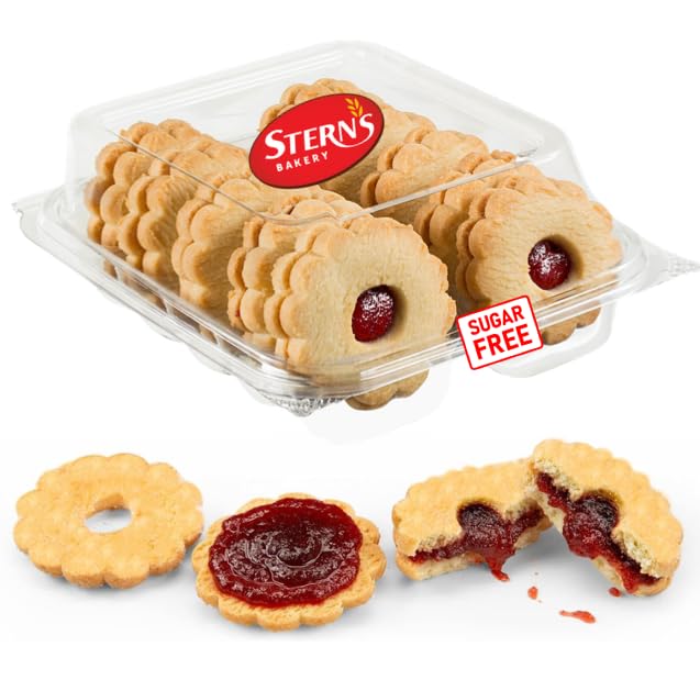 Sugar-Free Strawberry Linzer Cookies – 10 Count | Low Carb, Kosher, Dairy Free, Nut Free | Stern’s Bakery
