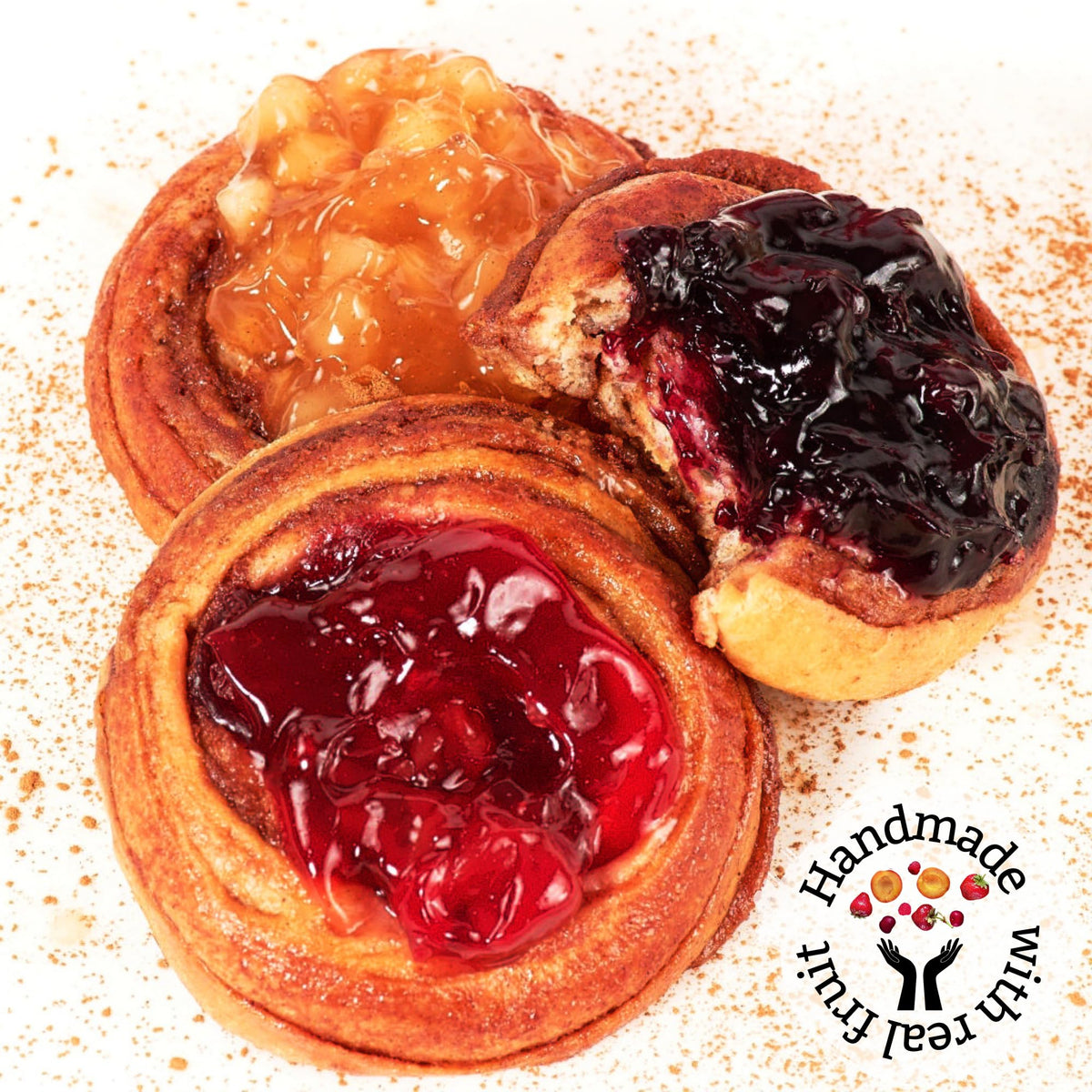 Stern's Bakery Fruit Danish Pastry – 12 Count, Assorted Fruit-Filled Cinnamon Buns, Kosher, Dairy Free & Nut Free