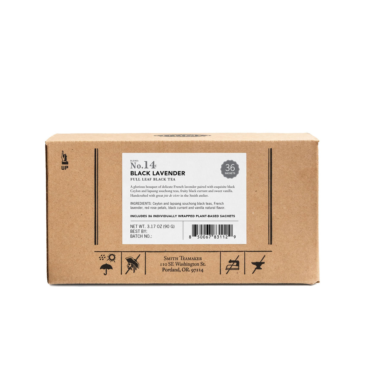 Steven Smith Teamaker Black Lavender No. 14 – Caffeinated Full-Leaf Black Tea (36 Sachets)