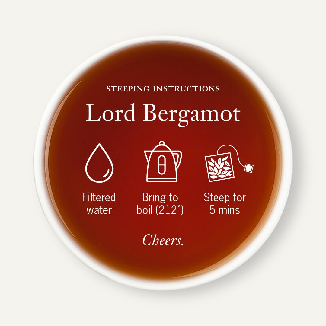 Steven Smith Teamaker Lord Bergamot No. 55 Earl Grey Tea – 36 Sachets, Caffeinated