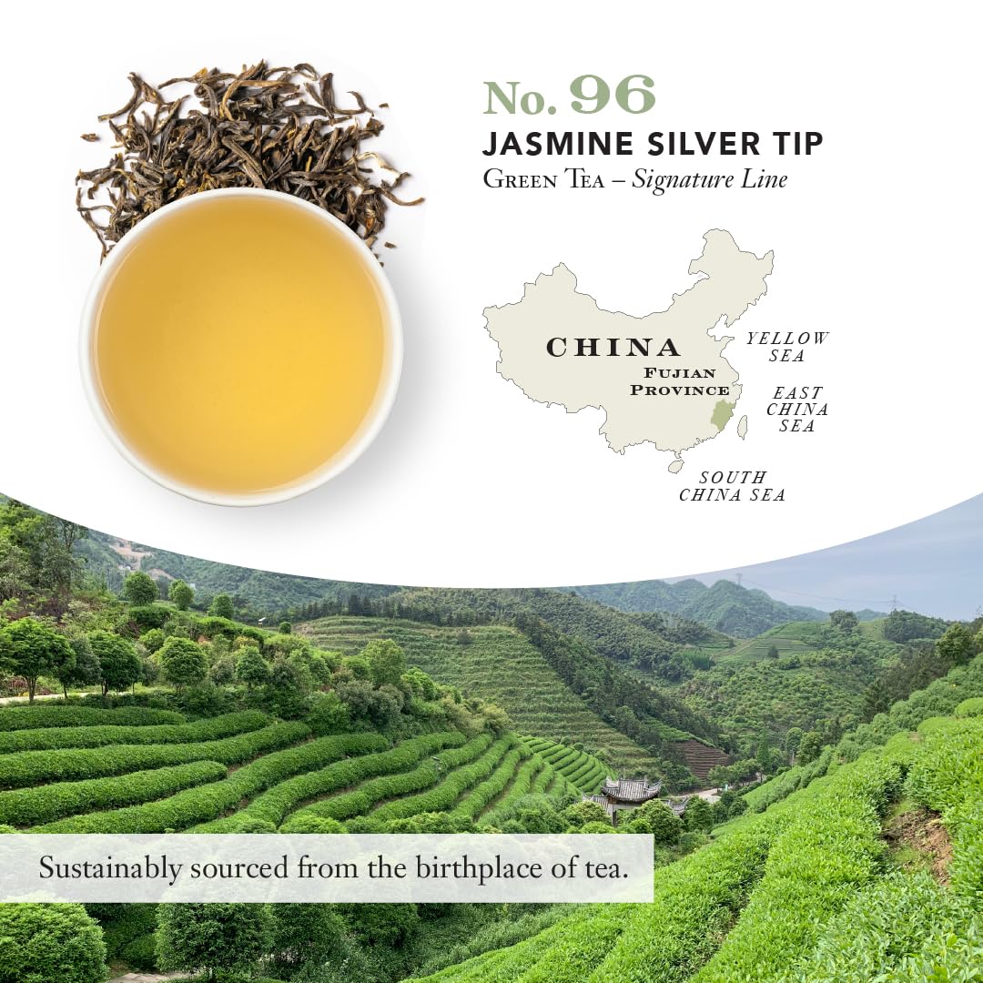 Steven Smith Teamaker Jasmine Silver Tip No. 96 Green Tea with Jasmine Blossoms — 36 Sachets
