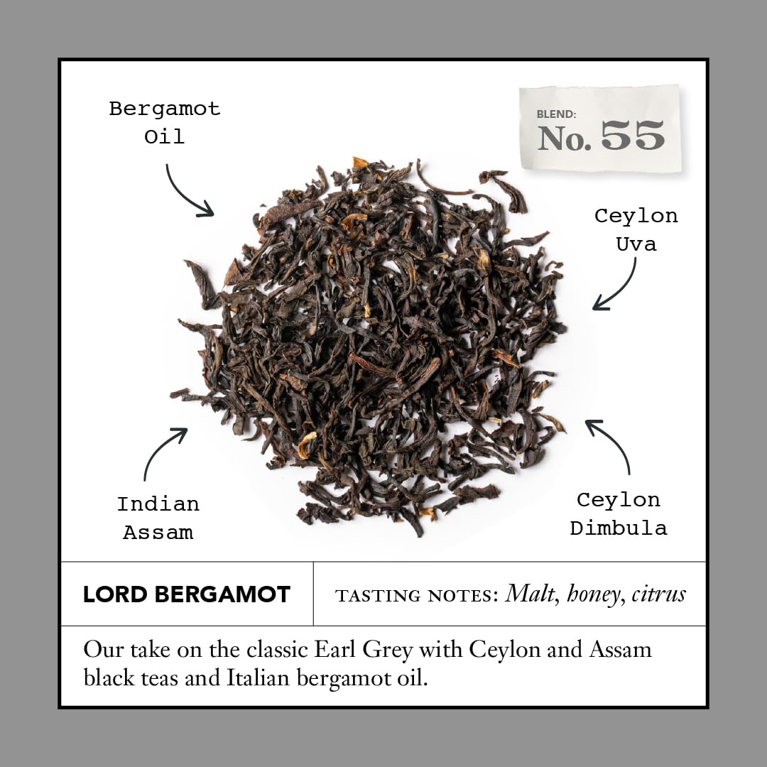 Steven Smith Teamaker Lord Bergamot No. 55 Earl Grey Tea – 36 Sachets, Caffeinated