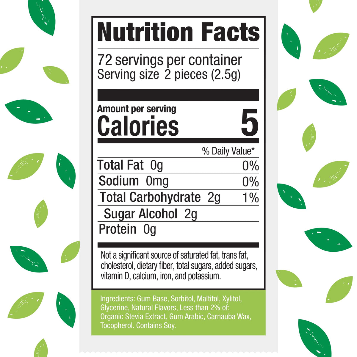 Stevita Hum Spearmint Sugar-Free Gum – 72 Servings, 12 Packs | Non-GMO, Vegetarian, Keto, Gluten Free