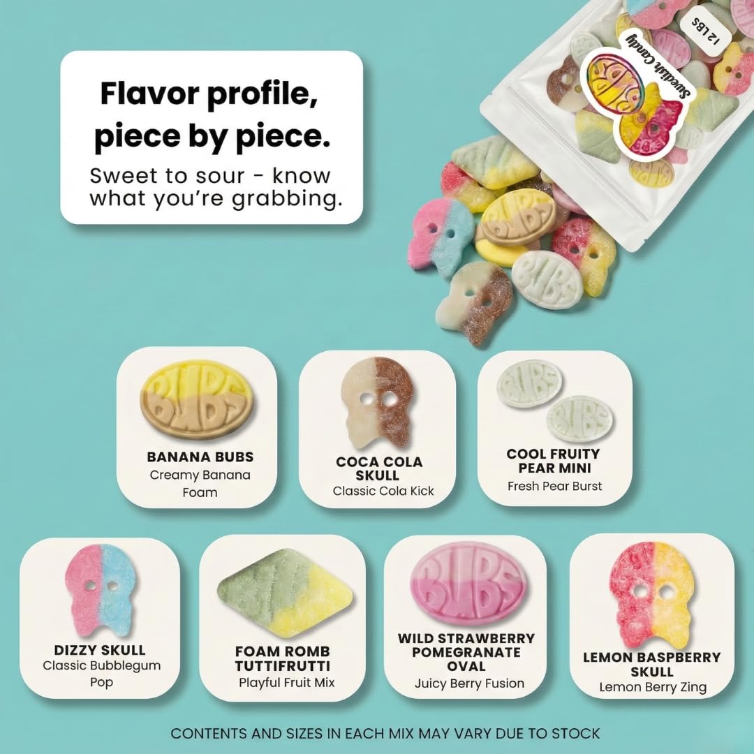 STEYDA Swedish Candy Mix – BUBS Vegan Gummies Variety (1.2 lb)