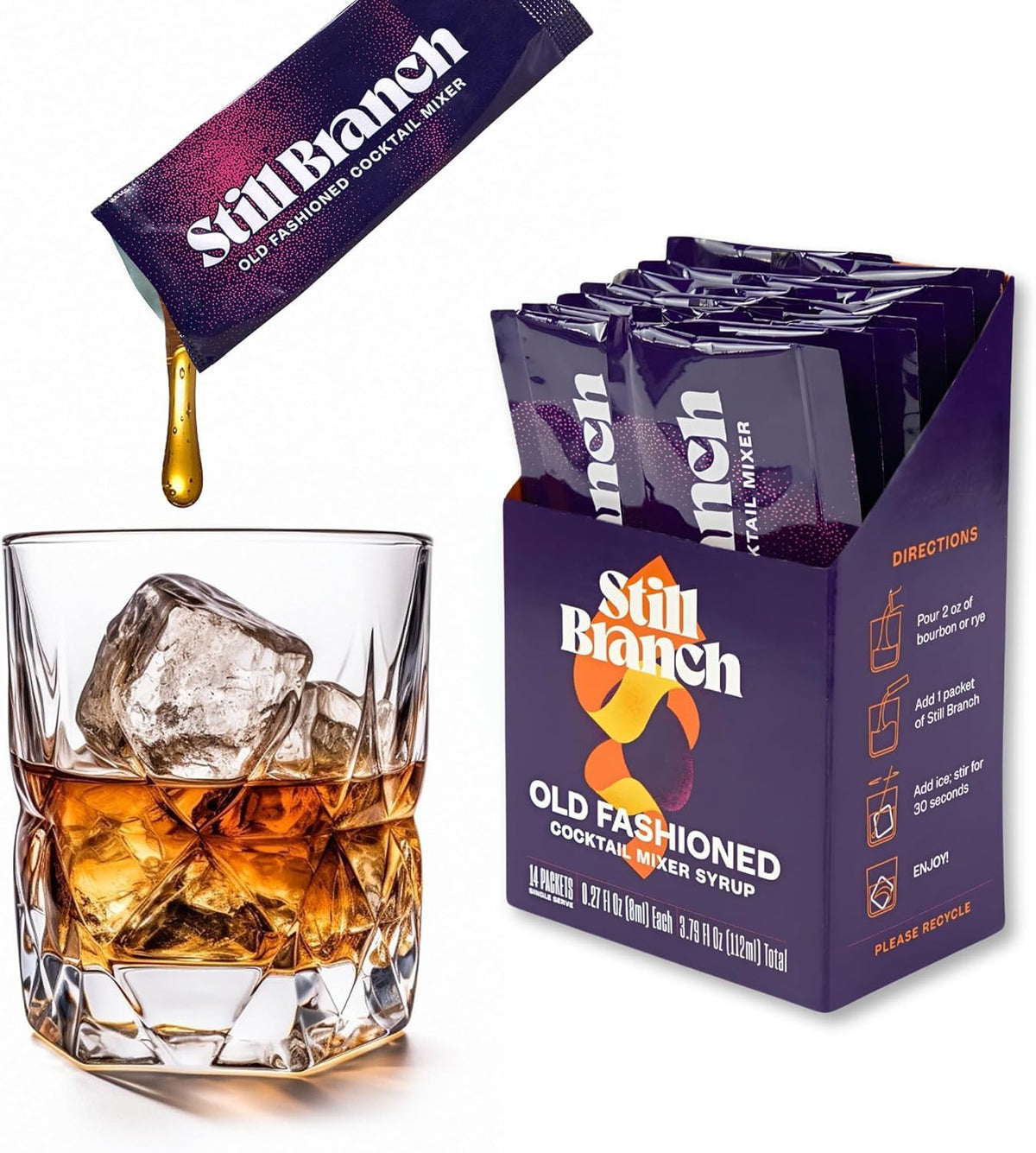 Still Branch Single-Serve Old Fashioned Mix – Handcrafted Cocktail Syrup (14 Sachets)