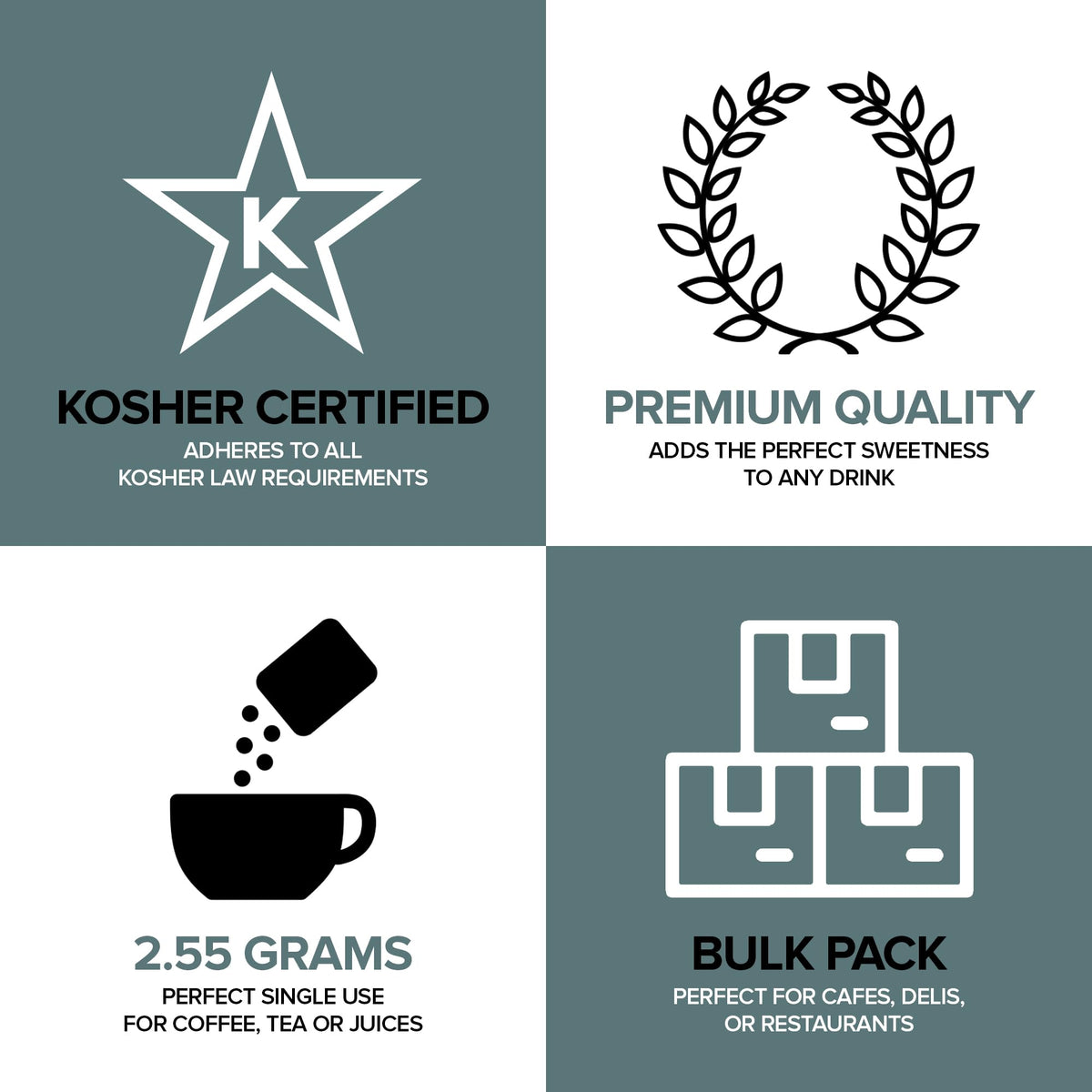 Stock Your Home Bulk White Sugar Packets – 1000 Count, 2.55 g Each for Coffee, Tea, and More