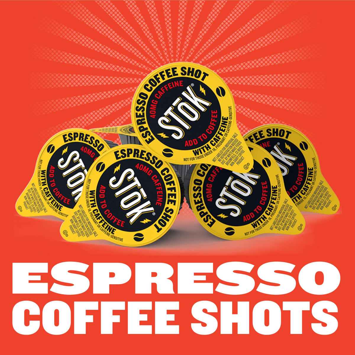 STOK Espresso Coffee Shots – Black Unsweetened Dark Roast, 13 mL Pods, 264 Count