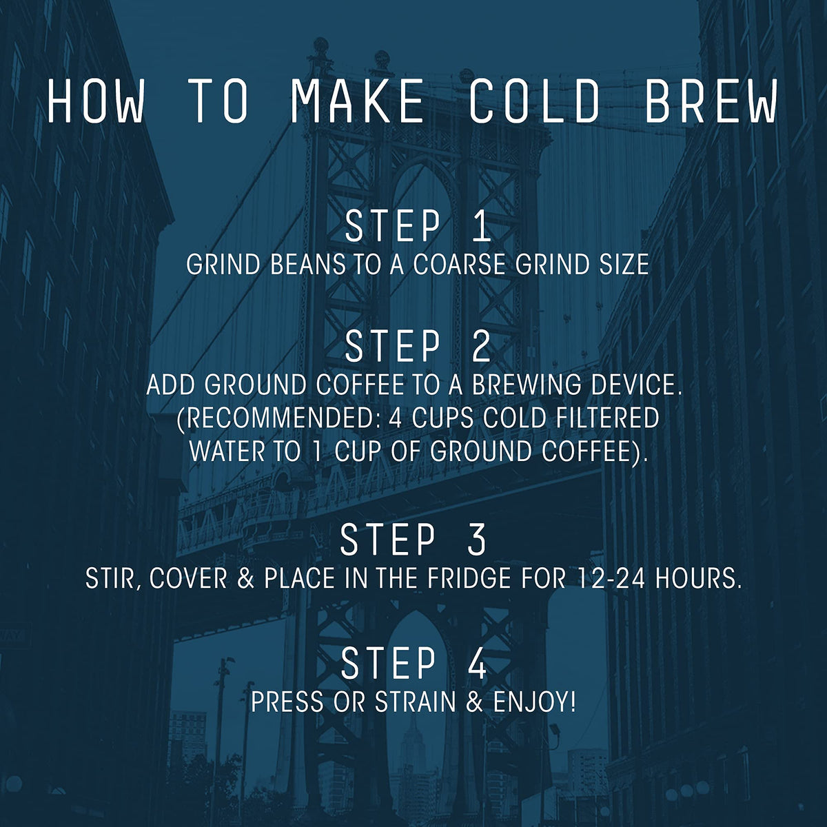 Stone Street Cold Brew Coffee — Low Acid, 100% Arabica, Colombian Single Origin, 1 lb