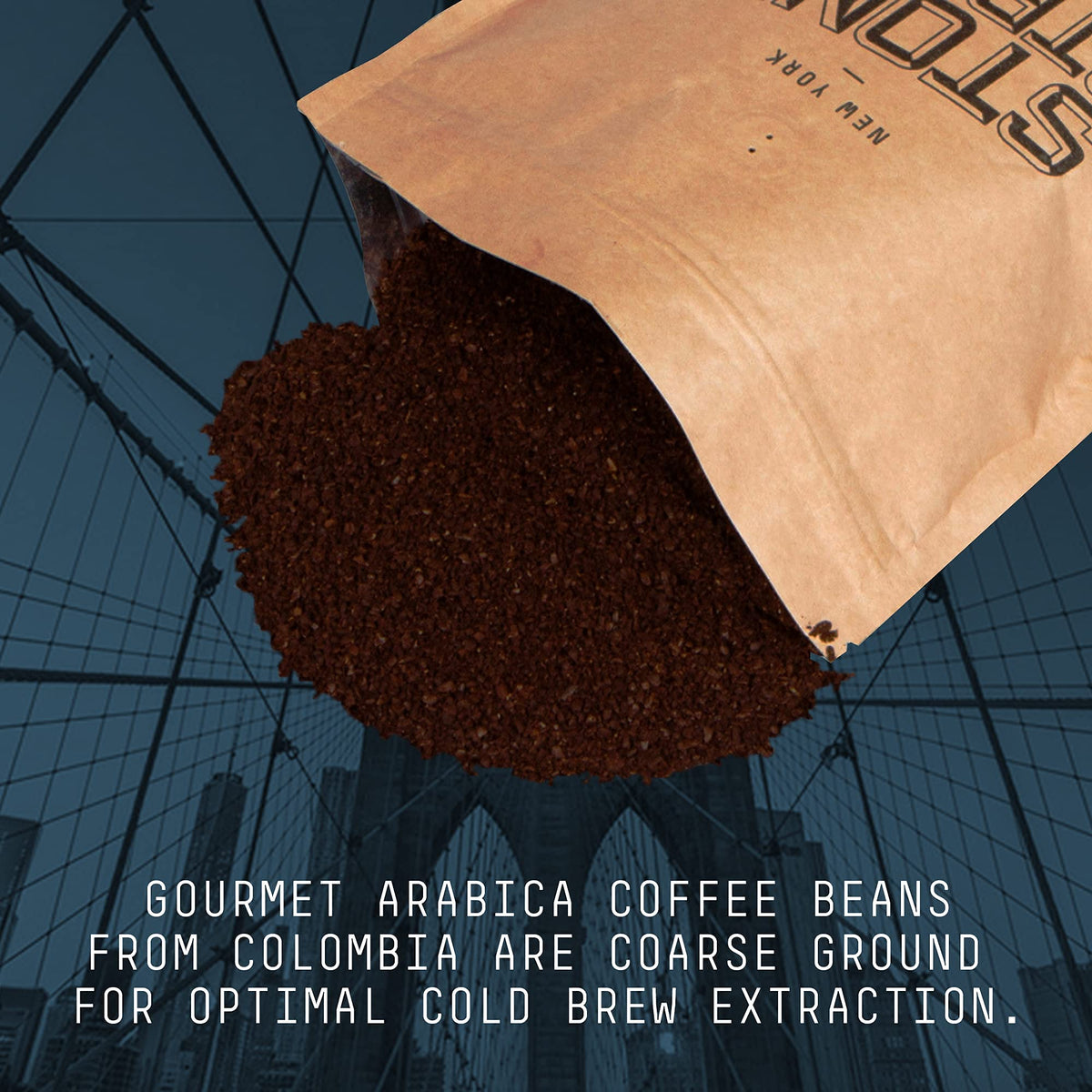 Stone Street Cold Brew Coffee — Low Acid, 100% Arabica, Colombian Single Origin, 1 lb