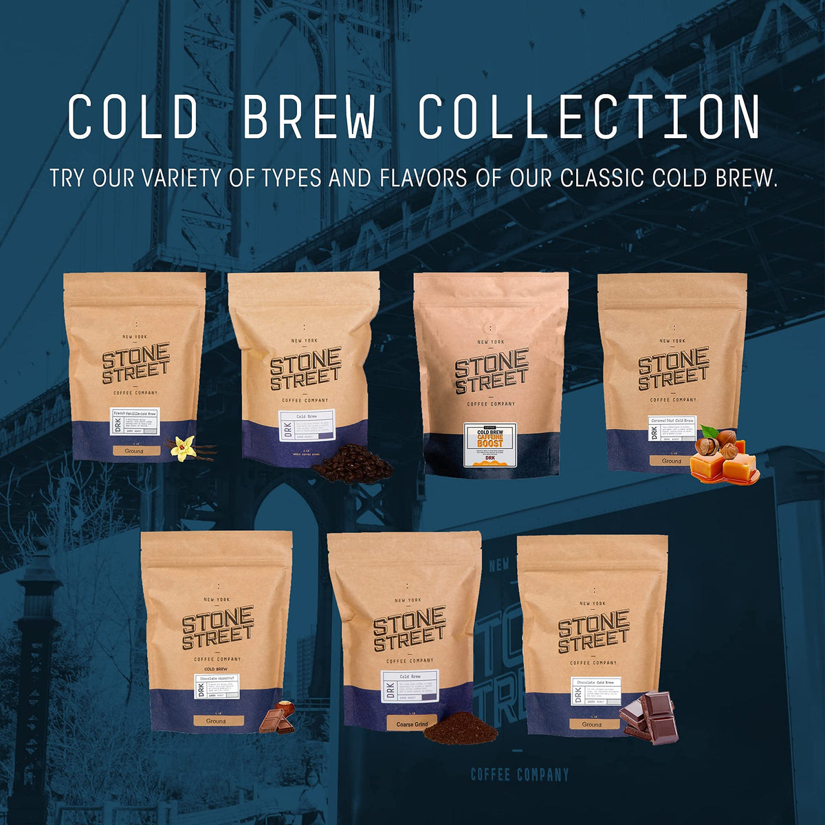 Stone Street Cold Brew Coffee — Low Acid, 100% Arabica, Colombian Single Origin, 1 lb