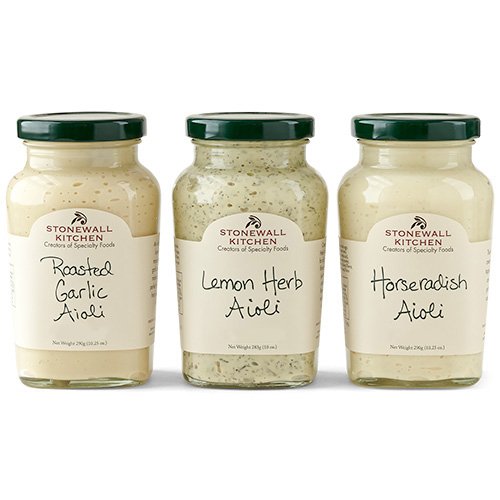 Stonewall Kitchen Aioli Collection (3 pc) – Roasted Garlic, Lemon Herb & Horseradish