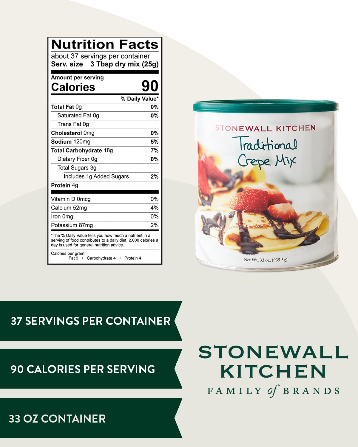 Stonewall Kitchen Traditional Crepe Mix, 16 oz – 2 Pack