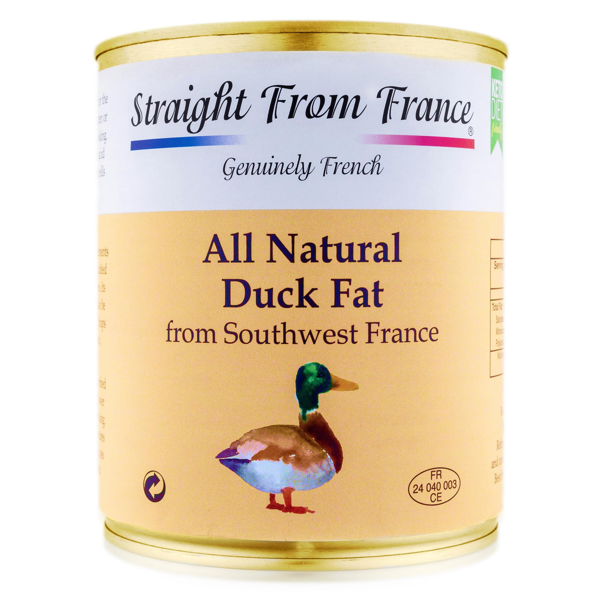 Straight from France Genuinely French All Natural Duck Fat 695g (24.5oz) | Keto & Paleo