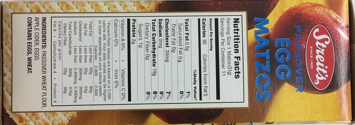Streit's Egg Matzo Kosher for Passover 12oz – 3 Pack