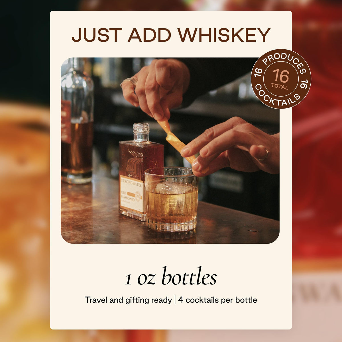 Strongwater Old Fashioned Craft Cocktail Mixer 4-Pack — 16 Drinks