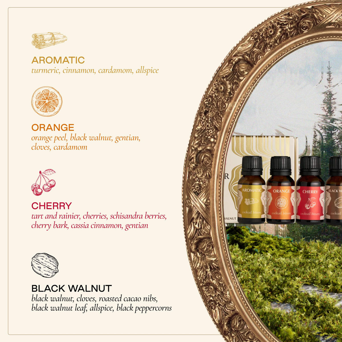 Strongwater Bitters Sample Set – 4 Flavors, 0.5 oz Each | Craft Cocktail Essentials
