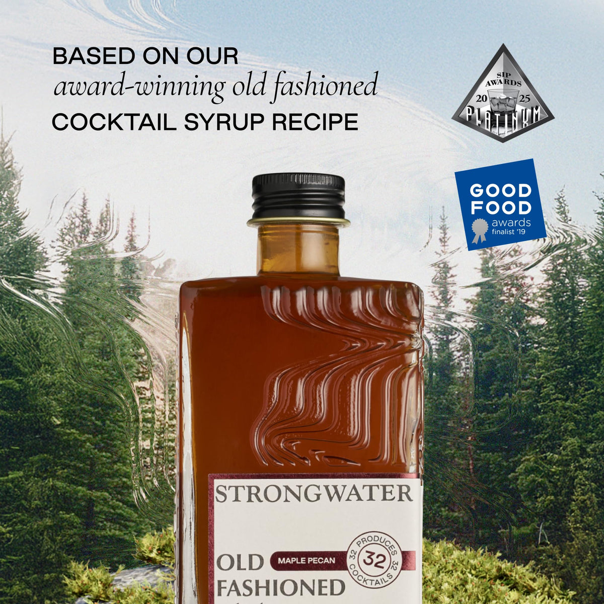 Strongwater Maple Pecan Old Fashioned Cocktail Mixer – Makes 32 Cocktails