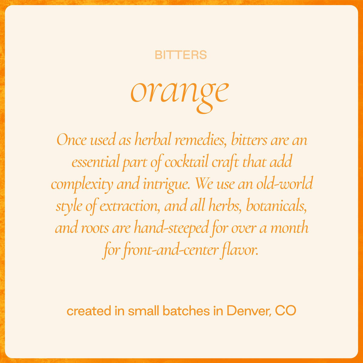 Strongwater Orange Bitters (40 Servings) – Spiced Orange Bitters with Citrus Zest, Cardamom & Walnut | 3oz