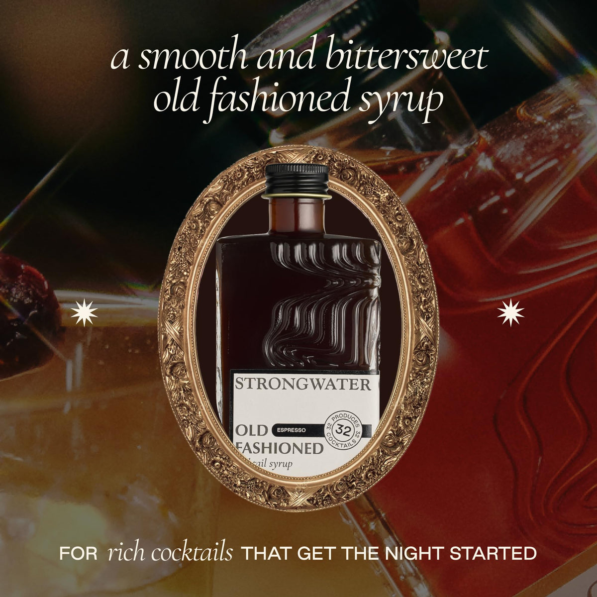 Strongwater Espresso Old Fashioned Craft Cocktail Mixer — 32 Cocktails