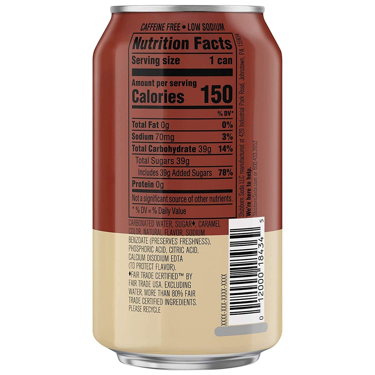 Stubborn Soda Classic Root Beer – 12 Pack (12 oz Cans) | No Artificial Sweeteners or Colors