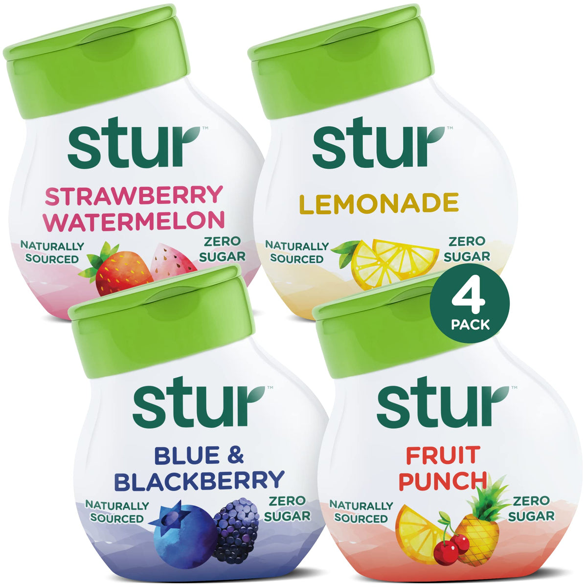 Stur Founder's Favorites Variety Pack – Natural Water Enhancer, Sugar Free, 0 Calories (4 Bottles, 80 Servings)
