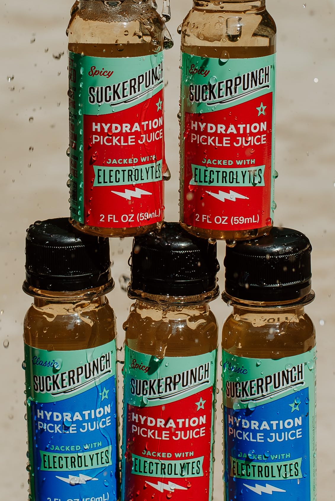 Suckerpunch Electrolyte Pickle Juice Shot – Spicy Dill, Low Calorie, Gluten Free (Pack of 12)