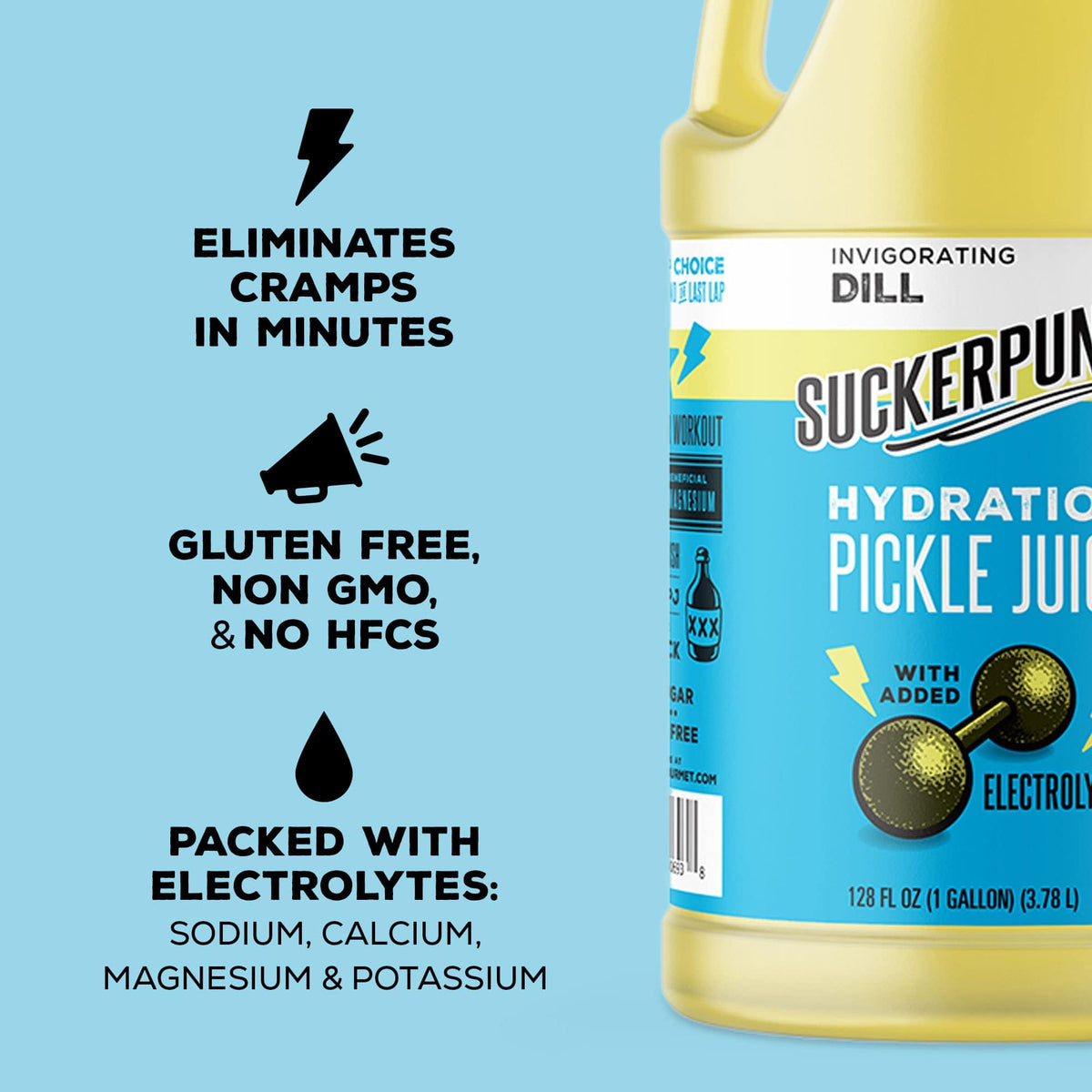 Suckerpunch Electrolyte Pickle Juice Shot – Quick Hydration & Post-Workout Support (Gallon)