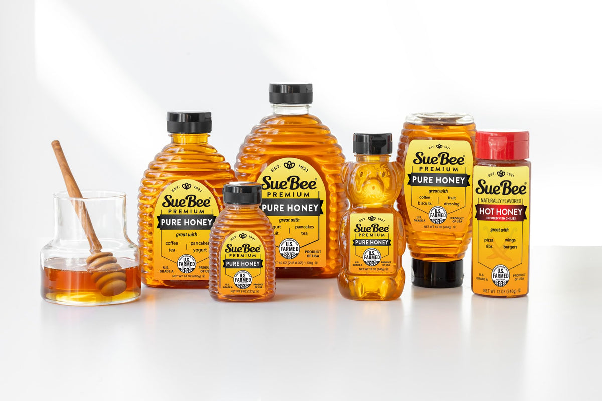 Sue Bee Pure Premium Honey — US Grade A, 40 oz, Pure All-Natural Honey
