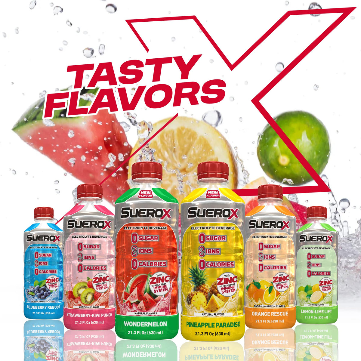 SueroX Sugar Free Sports Drink – Berry Blast Electrolyte Hydration, Zero Calorie, 21.3 fl oz (12 Count)